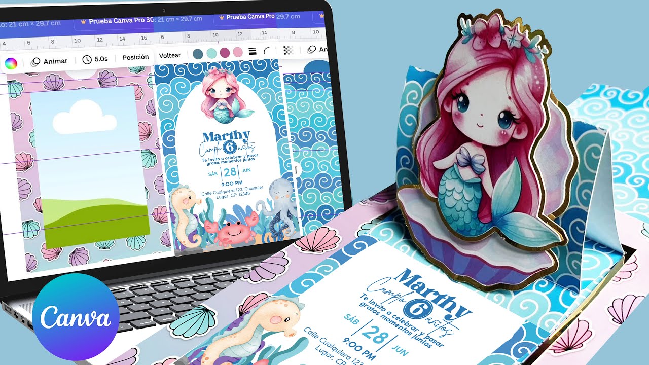 Como hacer INVITACIÓN DESLIZABLE FÁCIL y SENCILLO usando CANVA GRATUITO