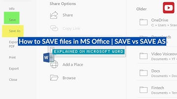 How to SAVE files in Microsoft Word (MS Office) | SAVE vs SAVE AS