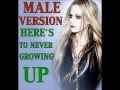 Avril lavigne  heres to never growing up male version