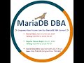 MariaDB DBA Online training Only @15k - New batch starting on 11/Nov/2024