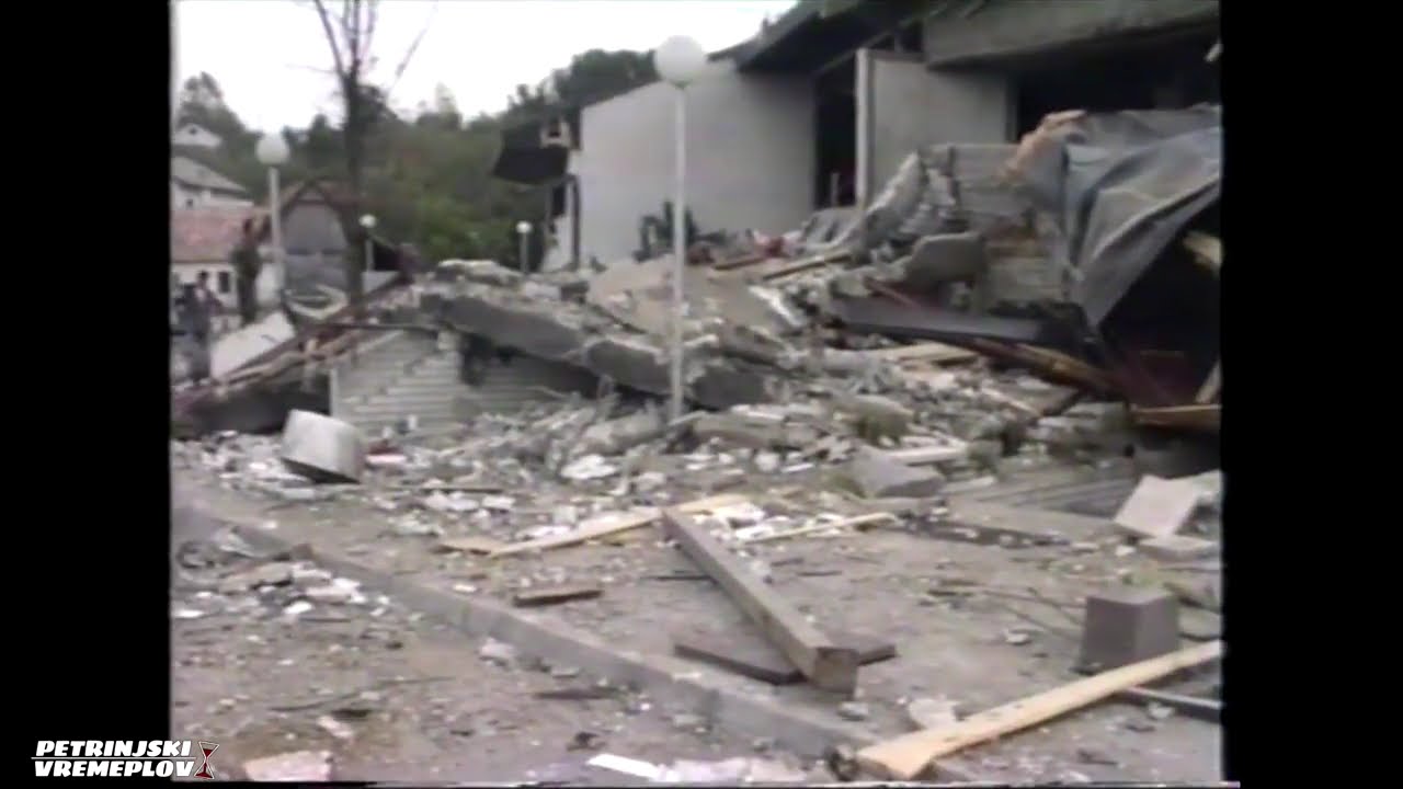 Eksplozija u hotelu Pigik u Petrinji 1991. godine.
