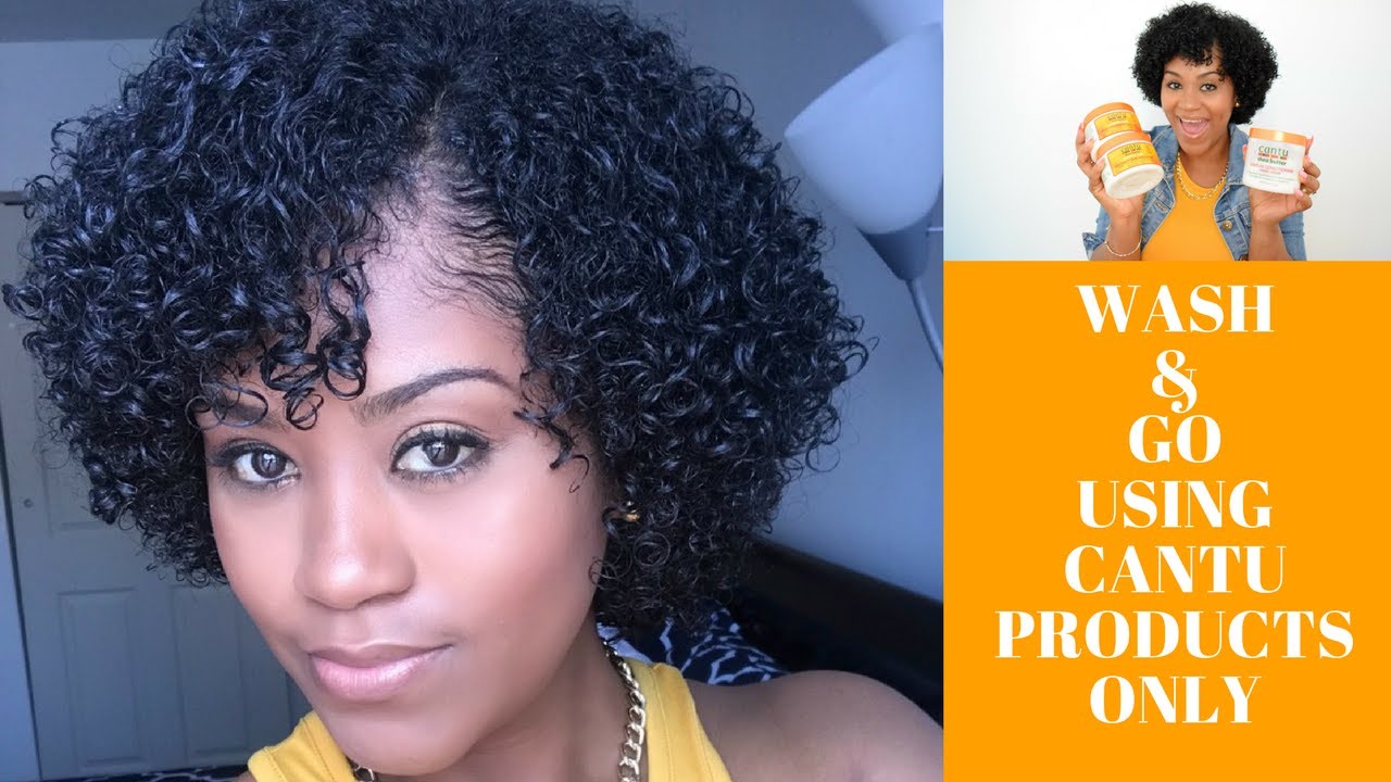 WASH & GO USING ONLY CANTU SHEA BUTTER PRODUCTS||NO GEL