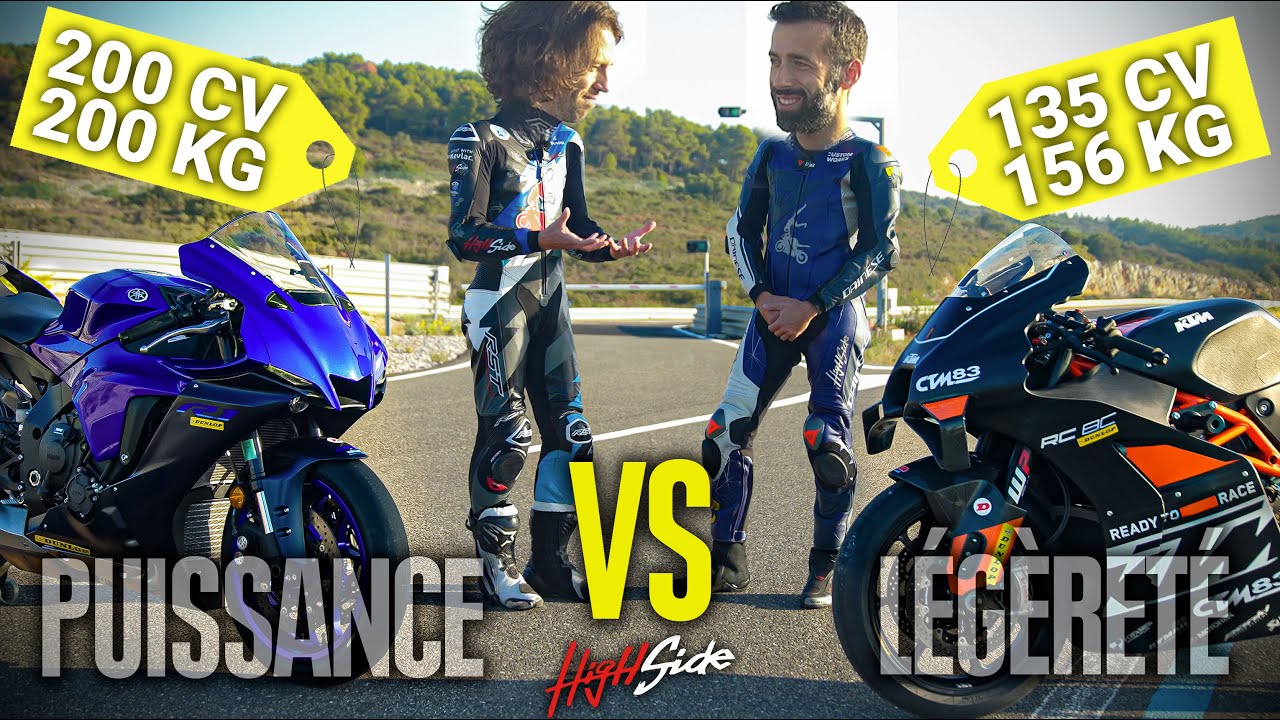 Puissance ou lgret   Yamaha R1 vs KTM RC8C