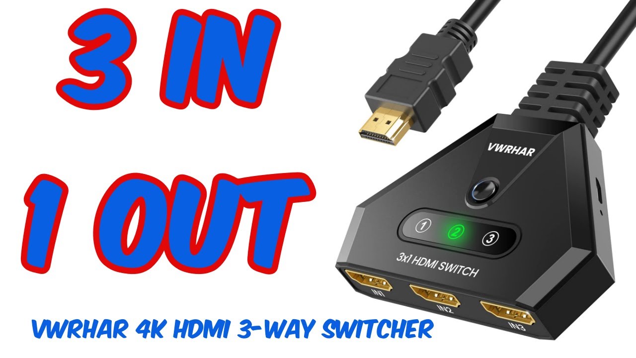 HDMI Switch 3 Way 4K With Remote