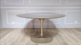 Table Wing - Table Avec Plateau Laminé Laqué Or