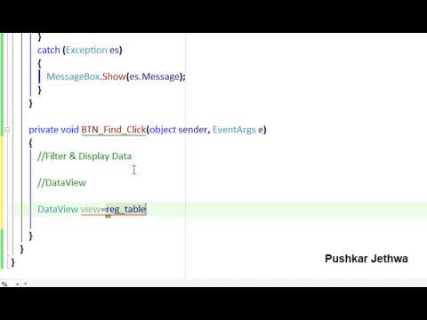 ADO.NET Part 4 : Disconnected Architecture Search & FIlter Data in Dataset C#
