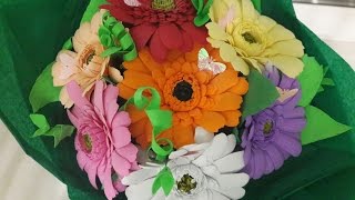 Букет из фоамирана. Герберы Bouquet of foamirana. Gerbera