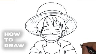 How to Draw Monkey D. Luffy. Drawing Luffy Laughing.