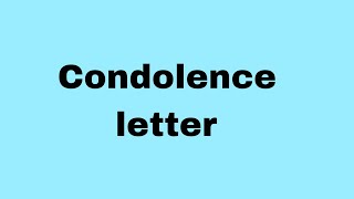 How to write condolenec letter for death like and shre subscribe#cameducation
