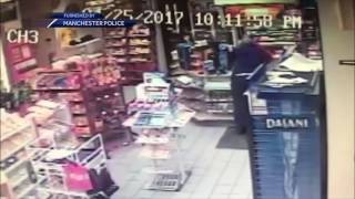 Surveillance video shows robbery of Manchester gas station