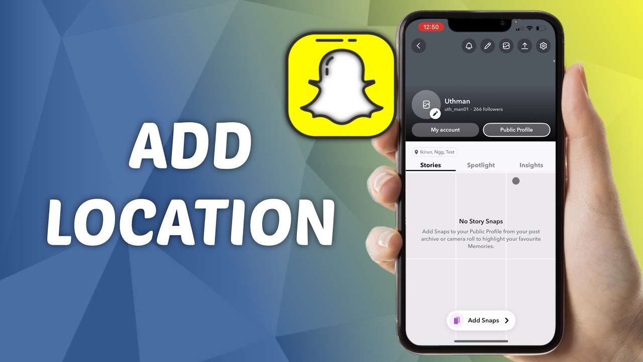 how-to-add-location-on-snapchat-public-profile-youtube
