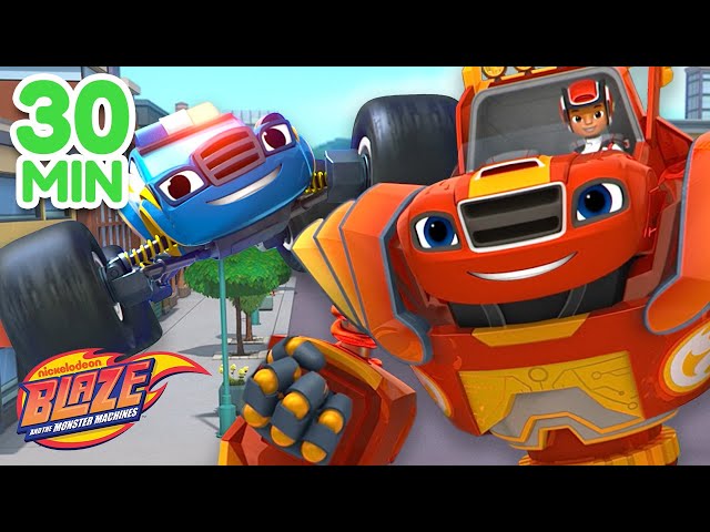 Blaze & AJ Axle City Rescues & Adventures! | 30 Minute Compilation | Blaze and the Monster Machines class=