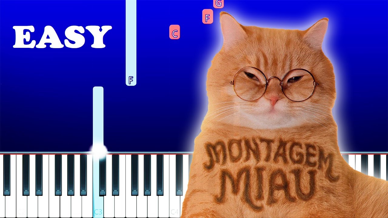 Montagem Miau - Slowed - Lenar (EASY Piano Tutorial)