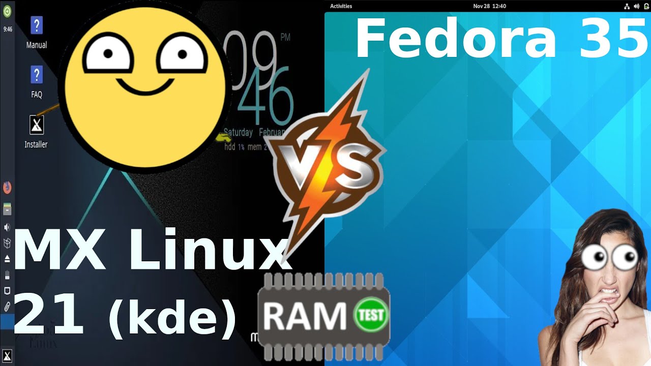 MX Linux 21 (kde) vs Fedora 35: Look and Feel - YouTube