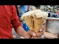 Indias most unique chaat  cheesy cone chaat  indian street food