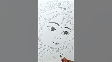 Krishna Ji 😊Face Drawing Ideas ❤️ | Krishna Drawing | Easy Drawing #shorts