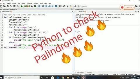 Palindrome:Python code to check whether given word is a palindrome or not