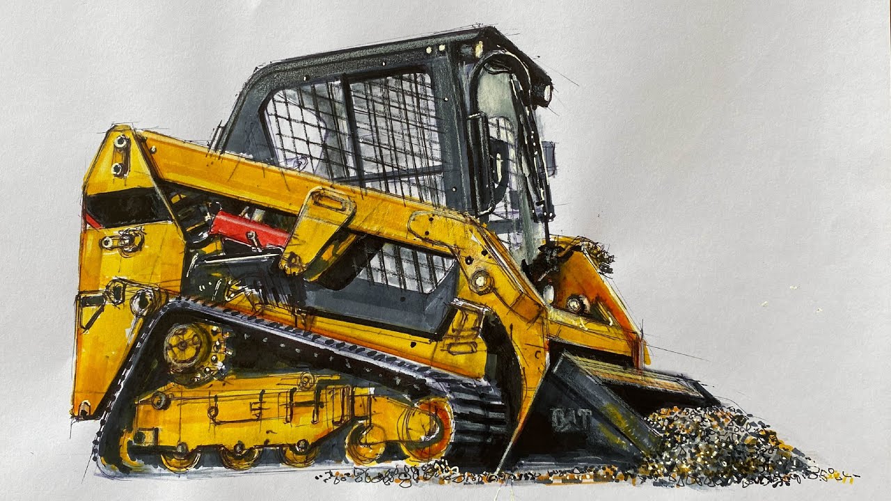 Drawing Skid Steer Loader YouTube