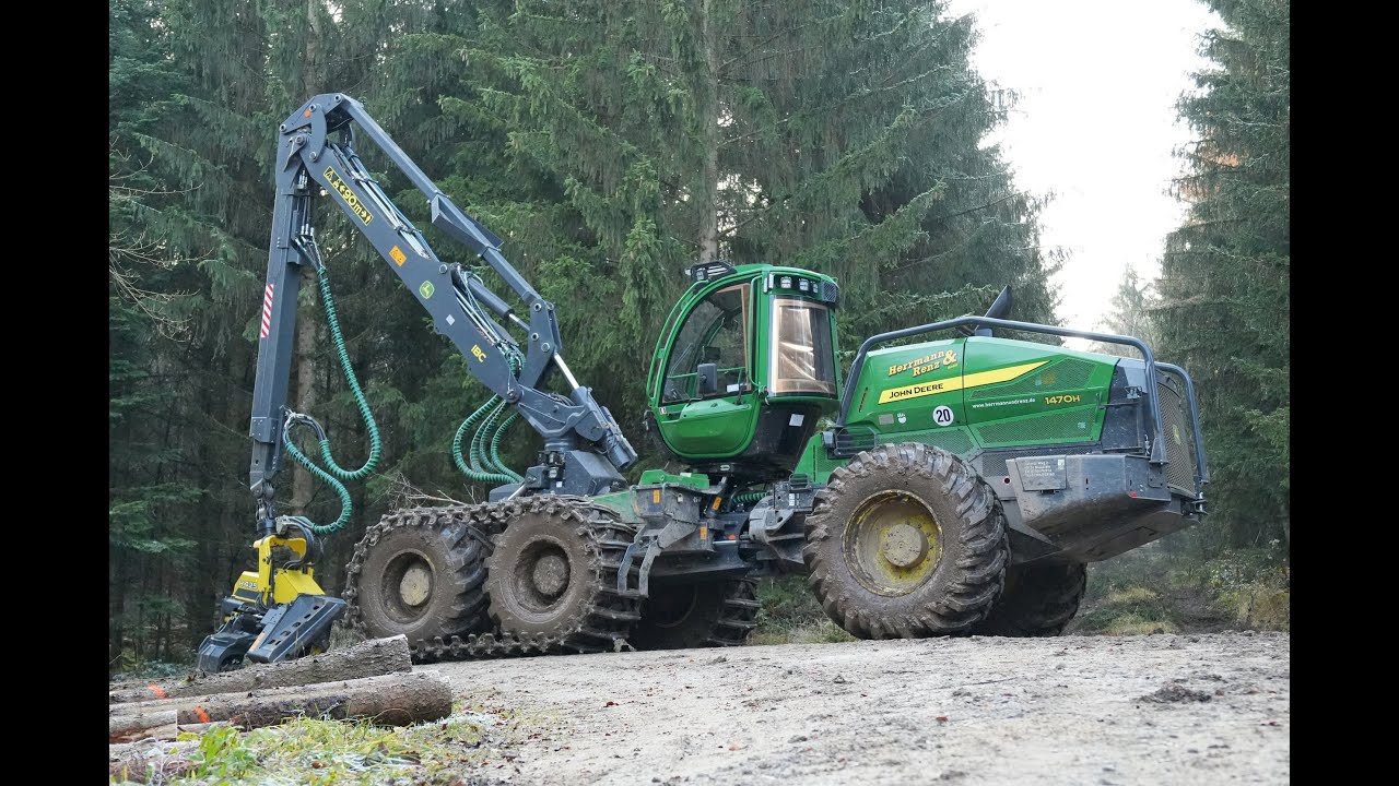 🌲4K| *NEW* John Deere 1470H • Durchforstung im Winter • LoggingVideo • HarvesterAction🌲
