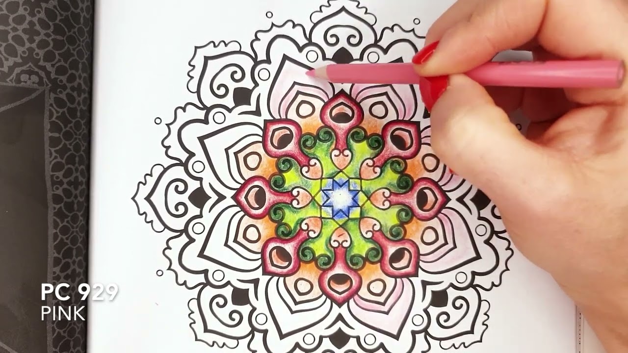 Mandalas Adult Coloring Book Set With 24 Colored Pencils And Pencil  Sharpener Included: Color Your Way To Calm