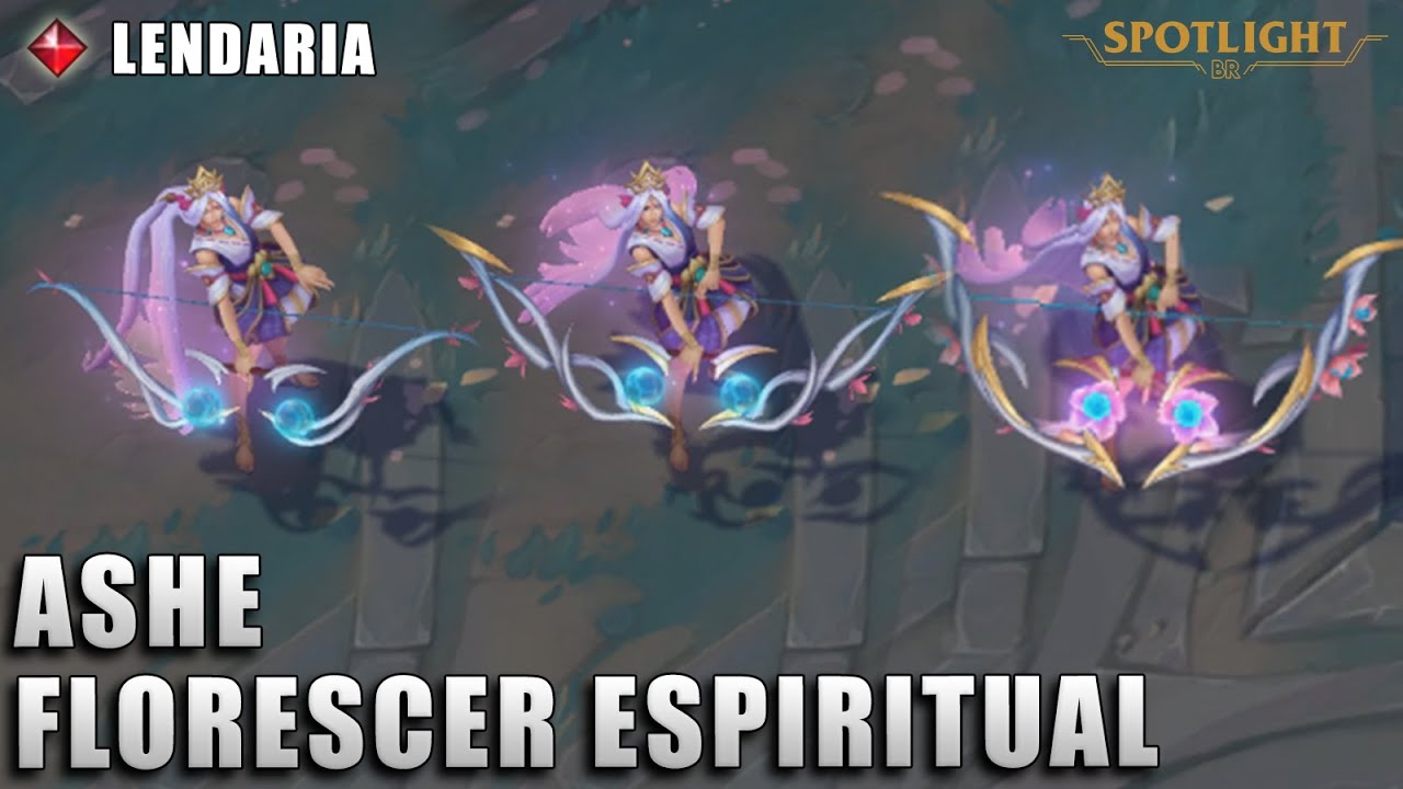 Ashe Florescer Espiritual (LENDARIA) - Skin Spotlight PREVIA