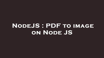NodeJS : PDF to image on Node JS