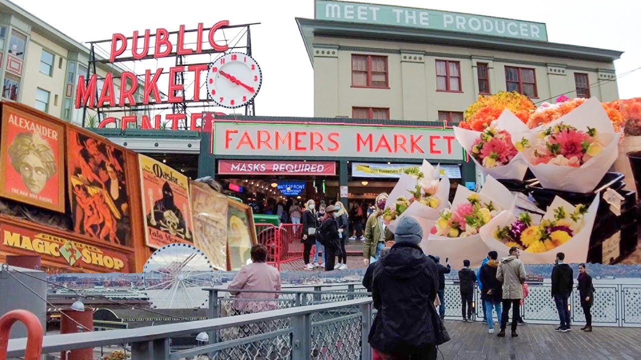 Pike Place Market Monthly Walking Tour October 2021 | Moore Coffee | Where to Stay In Seatle