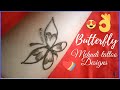 Most easiest butterfly mehndi tattoo design on hand fashion wing