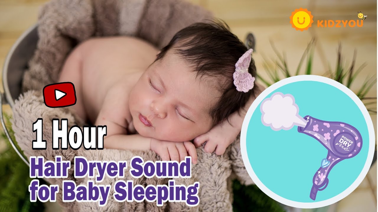 WHITE NOISE for Baby to Sleep Hair Dryer sound for Baby sleep ♥ 1 Hrs baby sleep white noise