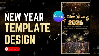 New Year Modern Poster Design In Canva New Year 2026