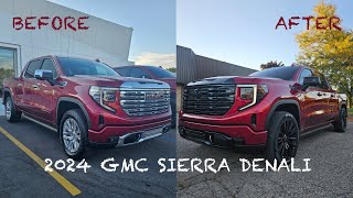 2024 GMC Sierra Denali | Before & After | Black Out | -Tint - PPF - Vinyl |CUSTOM| Lowered & Leveled