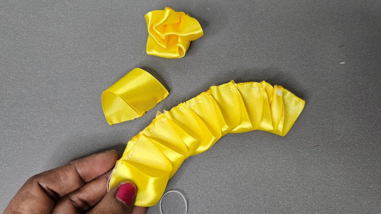 Amazing Satin Ribbon Flower Making l DIY l Satin Ribbon Flower Making Ideas