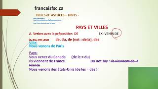 17.  - Cities & Countries : Prépositions ?