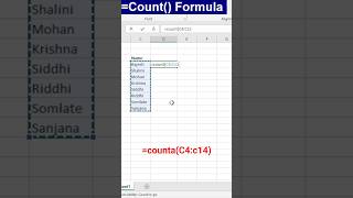 COUNTA Formula in MS Excel  #excel #exceltips  #exceltutorial