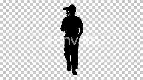 Silhouette Man with cleaning mop, Alpha Channel | Motion Graphics - Envato elements