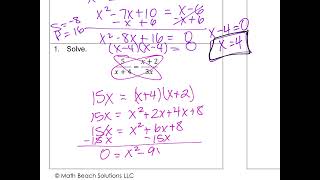 12-7 Notes Solving Rational Equations
