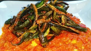 Crispy Bhindi Fried Recipe with tomato sauce