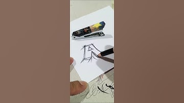 COLOUR PENCIL BLACK ALPHABET A writing sketching and drawing #yiichy