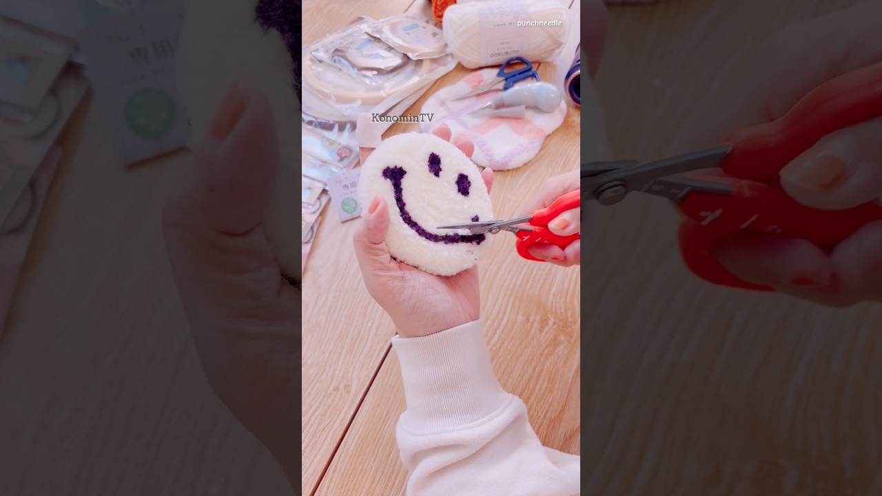 【セリア縛り】セリアの商品だけでパンチニードル!③#shorts #punchneedle #パンチニードル #펀치니들 #embroidery
