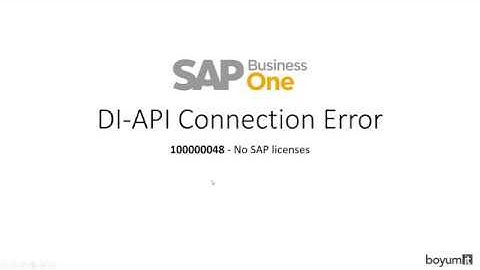 DI API Connection Error: 100000048 - No SAP licenses