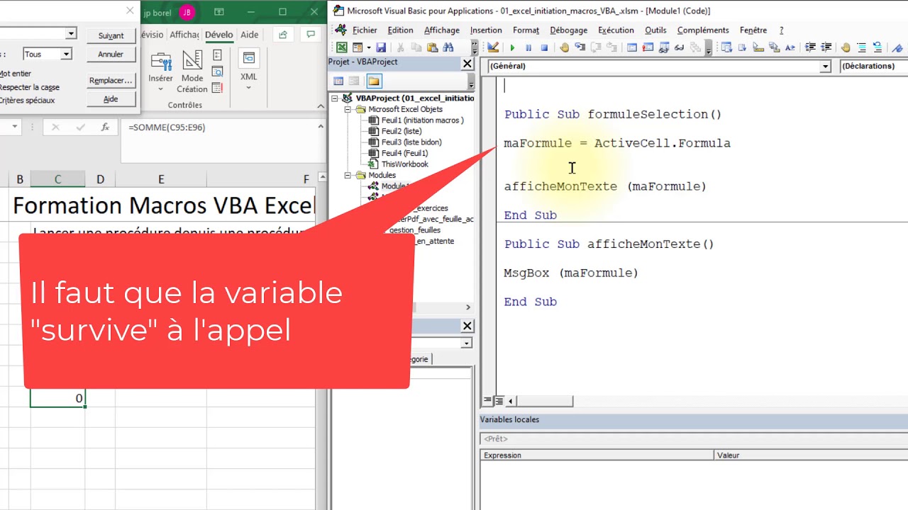 Macros Vba Excel Appeler Une Proc Dure Depuis Une Autre Call Youtube