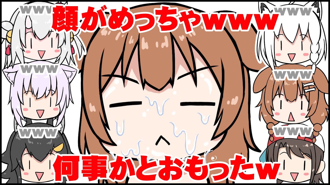 【手描き】戌神ころねはお風呂で全員を大爆笑させる（猫又おかゆ/白上フブキ/大神ミオ/百鬼あやめ/大空スバル）【手描きホロライブ】