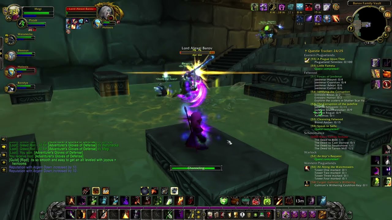 World of Warcraft Classic - Scholomance Final Boss Rooms - Warlock PoV