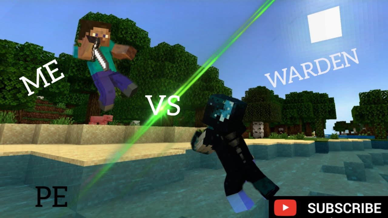 Me vs warden in Minecraft pe 