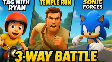 Tag with Ryan vs Temple Run vs Sonic Forces | Triple Split-Screen Challenge! | The Gaming Boss#viral