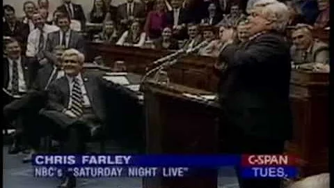 Chris Farley impersonates Newt Gingrich