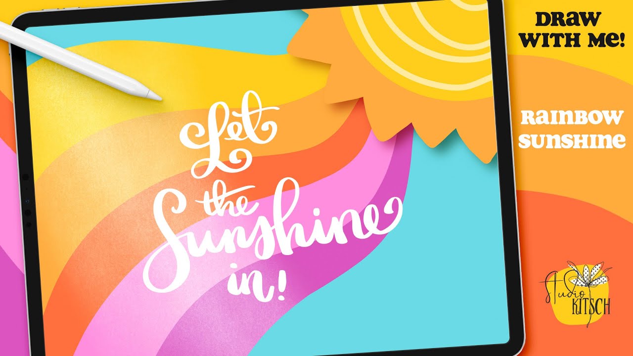 Draw With Me: Rainbow Sunshine in Procreate - YouTube
