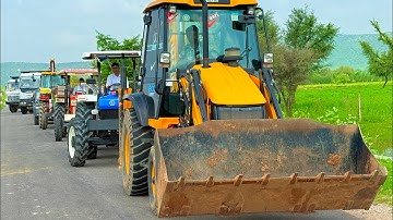 Jcb 3dx loading Mud in TATA Tippers Tractors Swaraj 855 Fe New Holland 3630 Tractor New Thar Truck