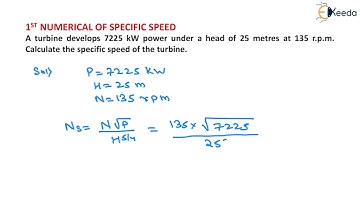 1st Numerical of Specific Speed - Hydraulic Turbines - Applied Hydraulics