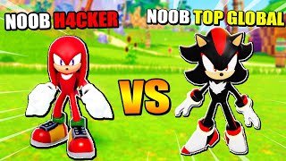 NOOB TOP GLOBAL VS NOOB H@CKER NO SONIC SPEED SIMULATOR | ROBLOX